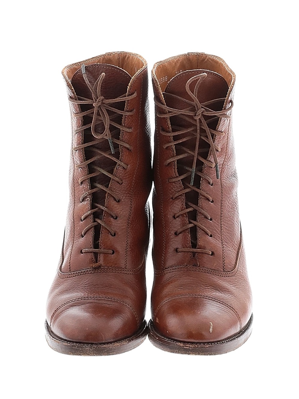Ralph Lauren collection  Brown Leather Lace-Up a paddock boots 90s ITALY